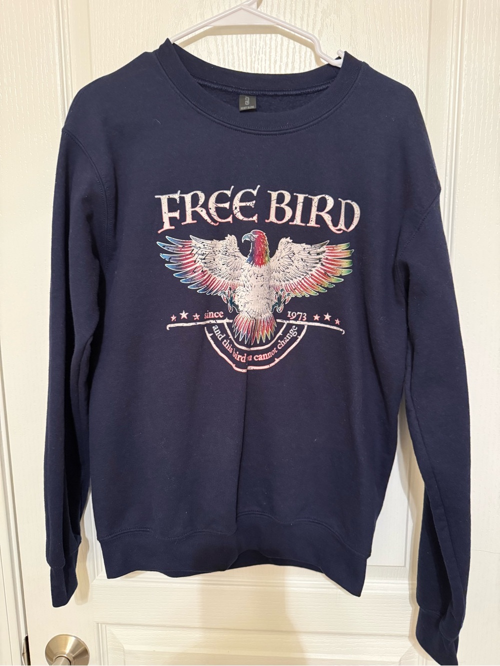 Free Bird Navy Graphic Sweatshirt - Unbranded